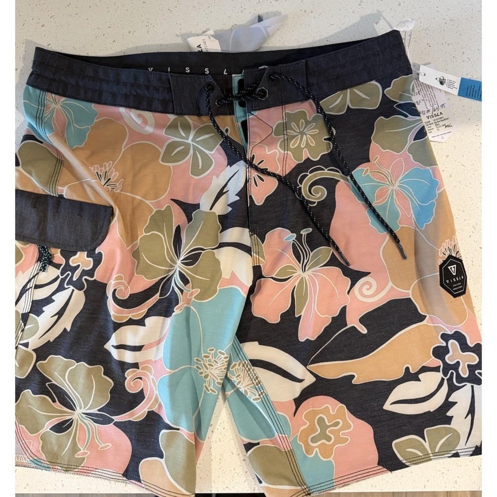 Vissla Board Shorts Men's Size 32 Stretch Swim Trunks‎ NWT